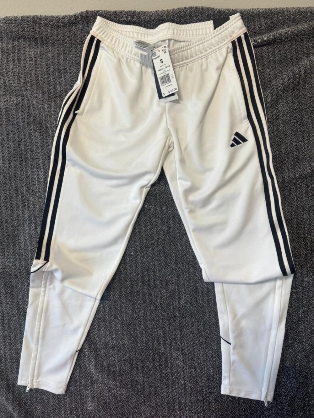Adidas Women’s White Black Stripe Track Pants NWT Size S